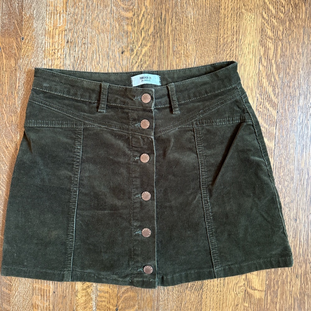 Corduroy mini skirt
